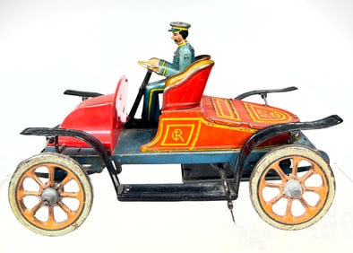 Tin Open Horseless Windup Carriage