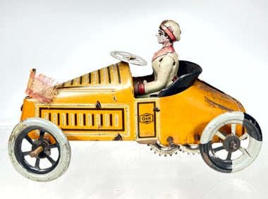 Tin Open Windup Coupe, Driven By a Woman