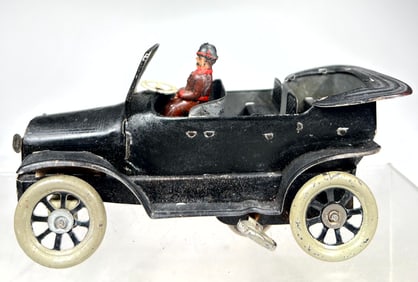 Tin Two Seat Windup Open Touring Car