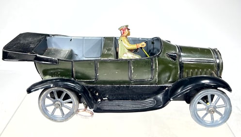 Tin Two Seat Windup Open Touring Car