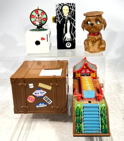 Nine Plastic/Tin Modern Mechanical Banks