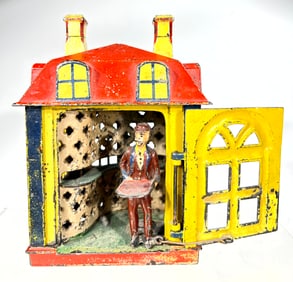 Novelty Mechanical Bank Yellow & Red Version