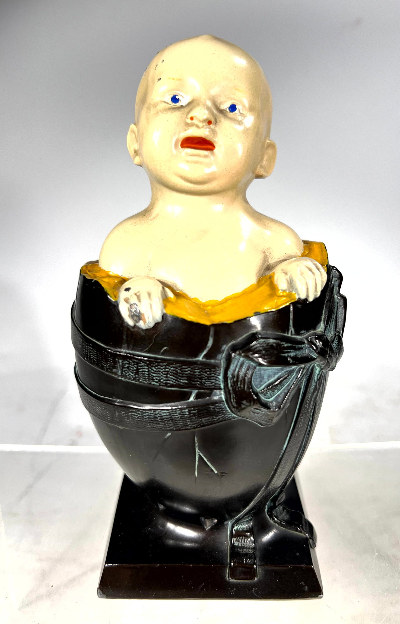 Baby Emerging from Egg Mechanical Bank: American 1905