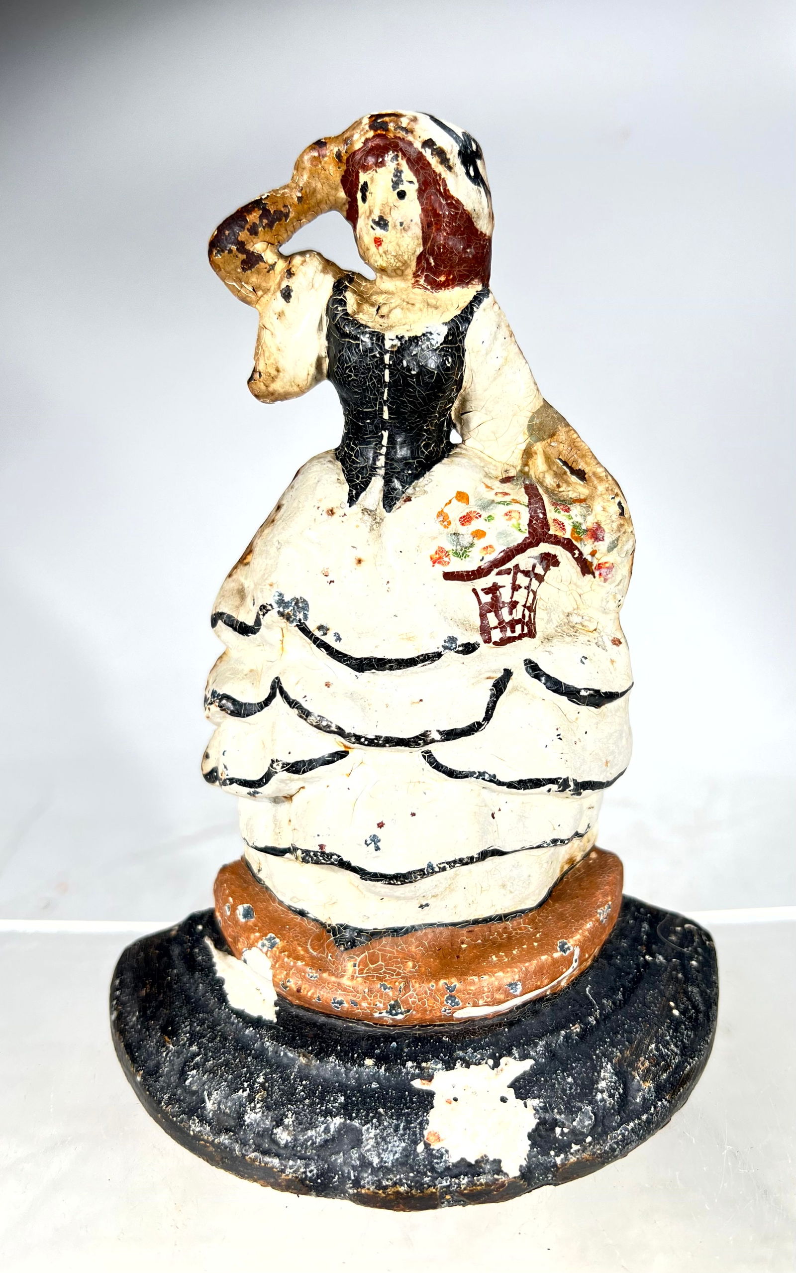 Lil Bo Peep Cast Iron Doorstop - Scarce: American 1920 - 6 3/4"T