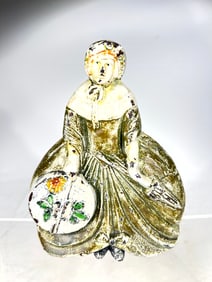 Woman with Hatbox Cast Iron Doorstop