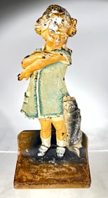 Cat Scratch Fever Cast Iron Doorstop - Very Scarce