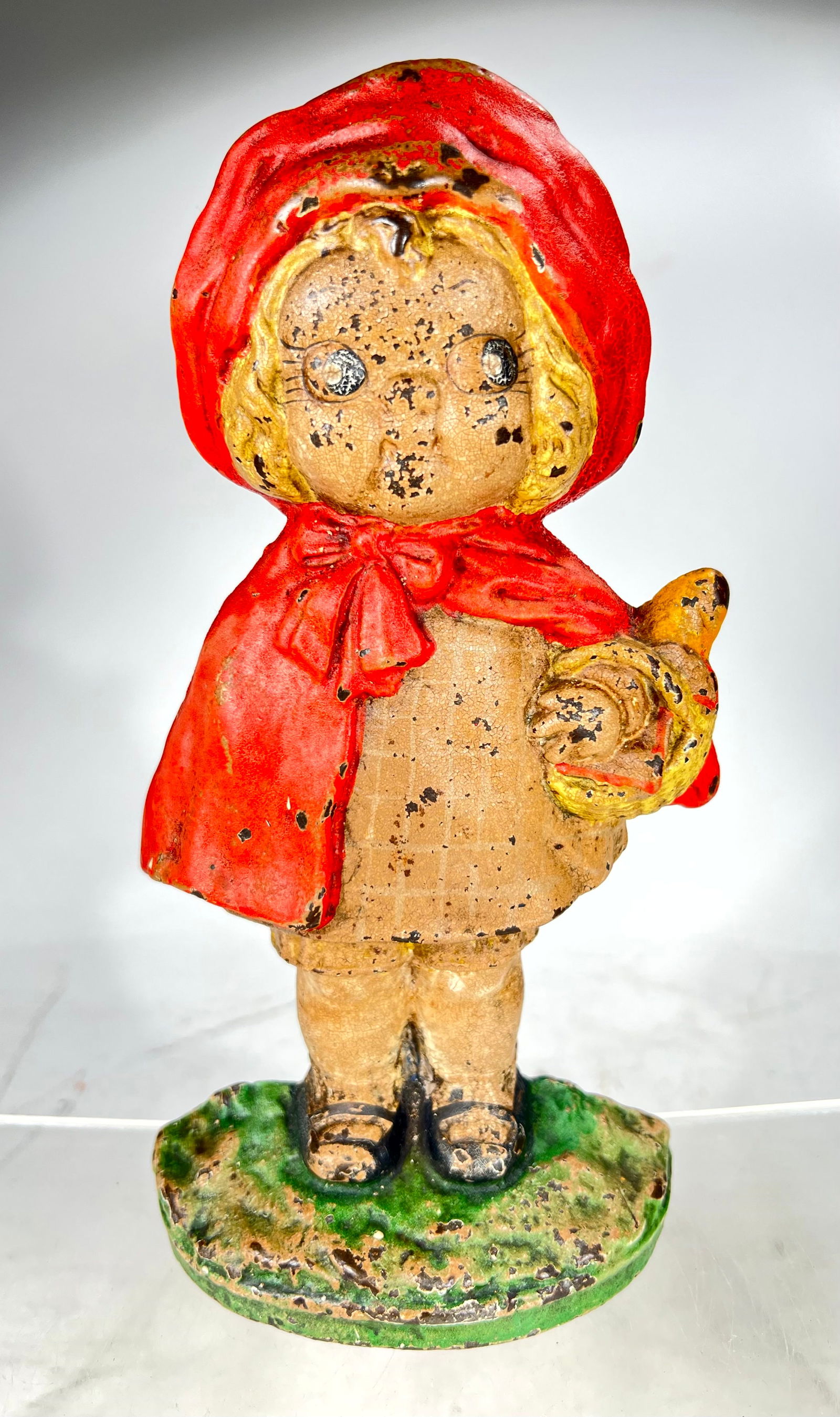 Red Riding Hood Cast Iron Doorstop: Hubley MFG Co. Lancaster, PA. 1930 - 9 1/2"T
