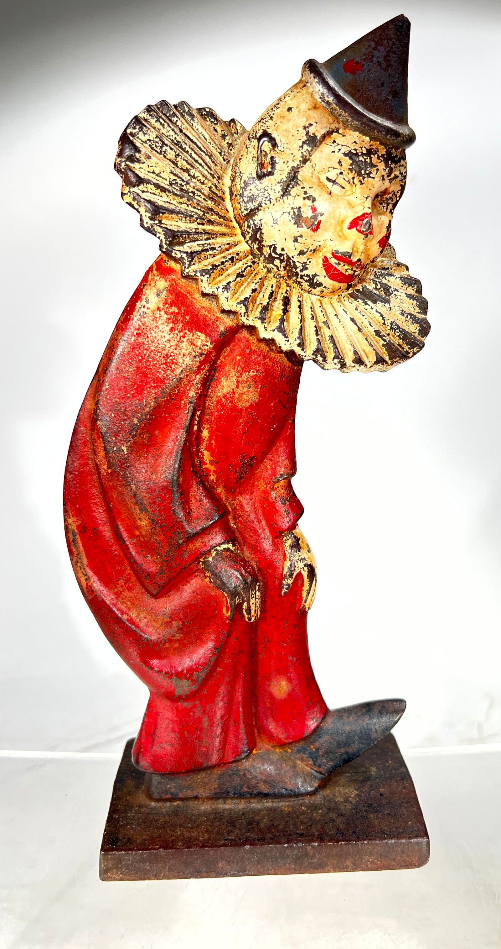 Clown Cast Iron Doorstop: American 1930 - 10"T