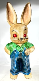 Bunny in Overalls Cast Iron Doorstop
