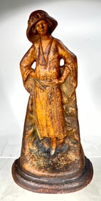 Roaring Twenties Cast Iron Flapper Girl Doorstop