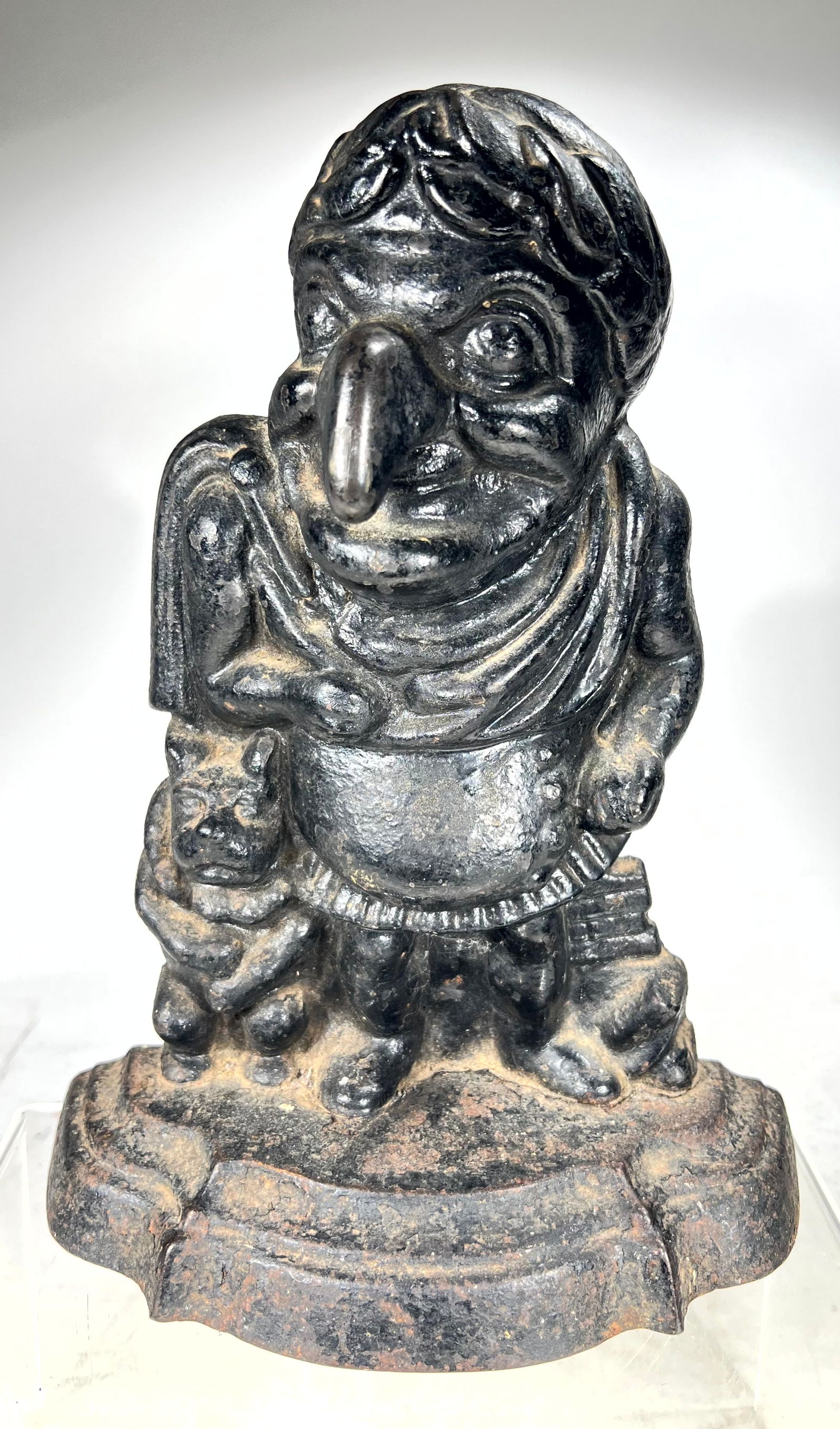 Punch Cast Iron Doorstop - Styled Like Julius Caesar: English 1890 - 12"T