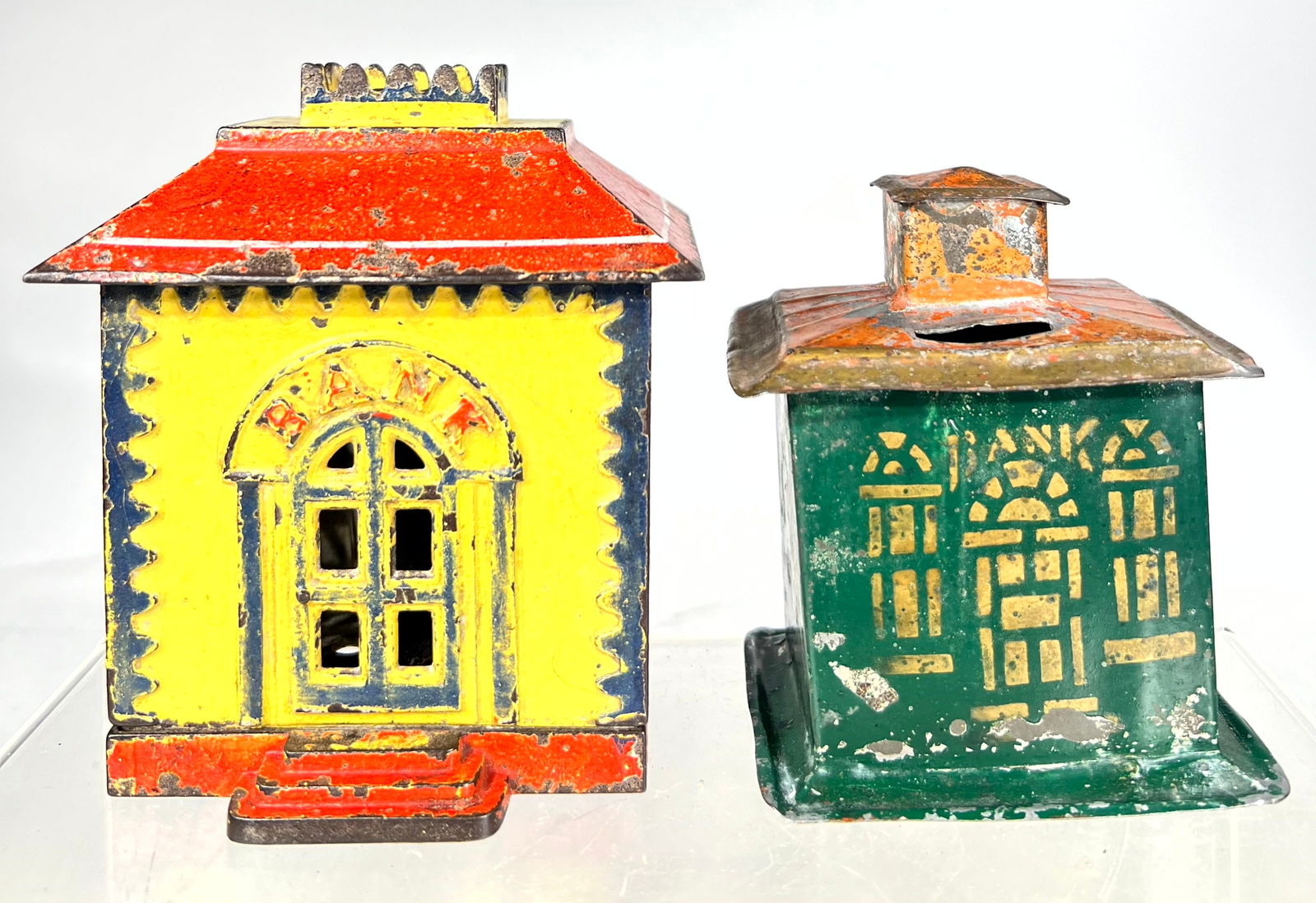 Tiny Cupola/Cast Iron Large Crown Still Banks (1 of 2)