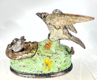 Eagle & Eaglets Cast Iron Mechanical Bank