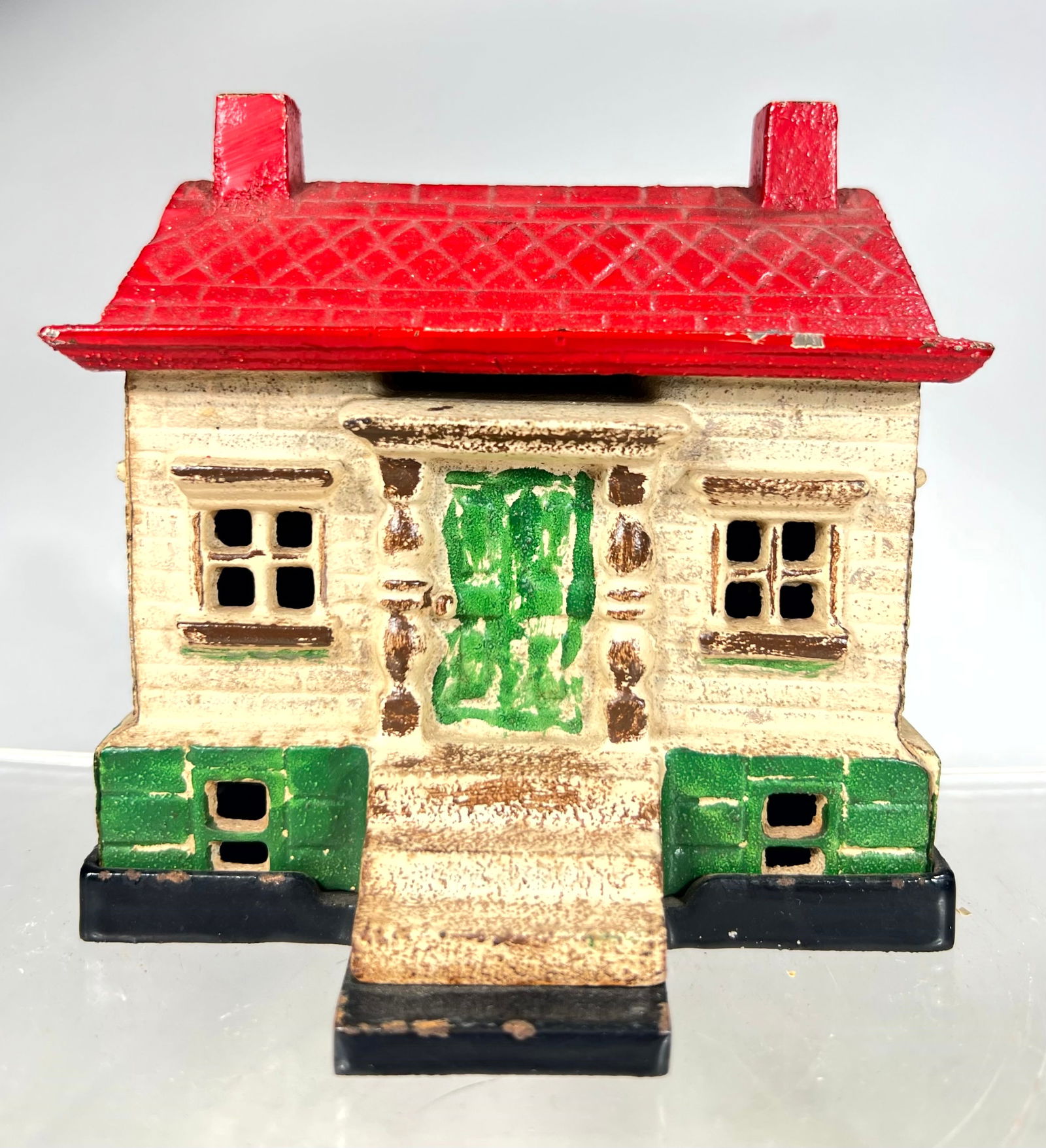 House with Basement Cast Iron Bank (1 of 3)