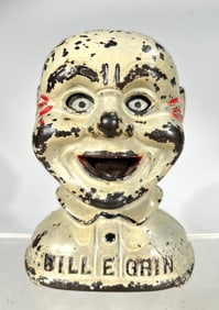 Bill E. Grin Cast Iron Mechanical Bank