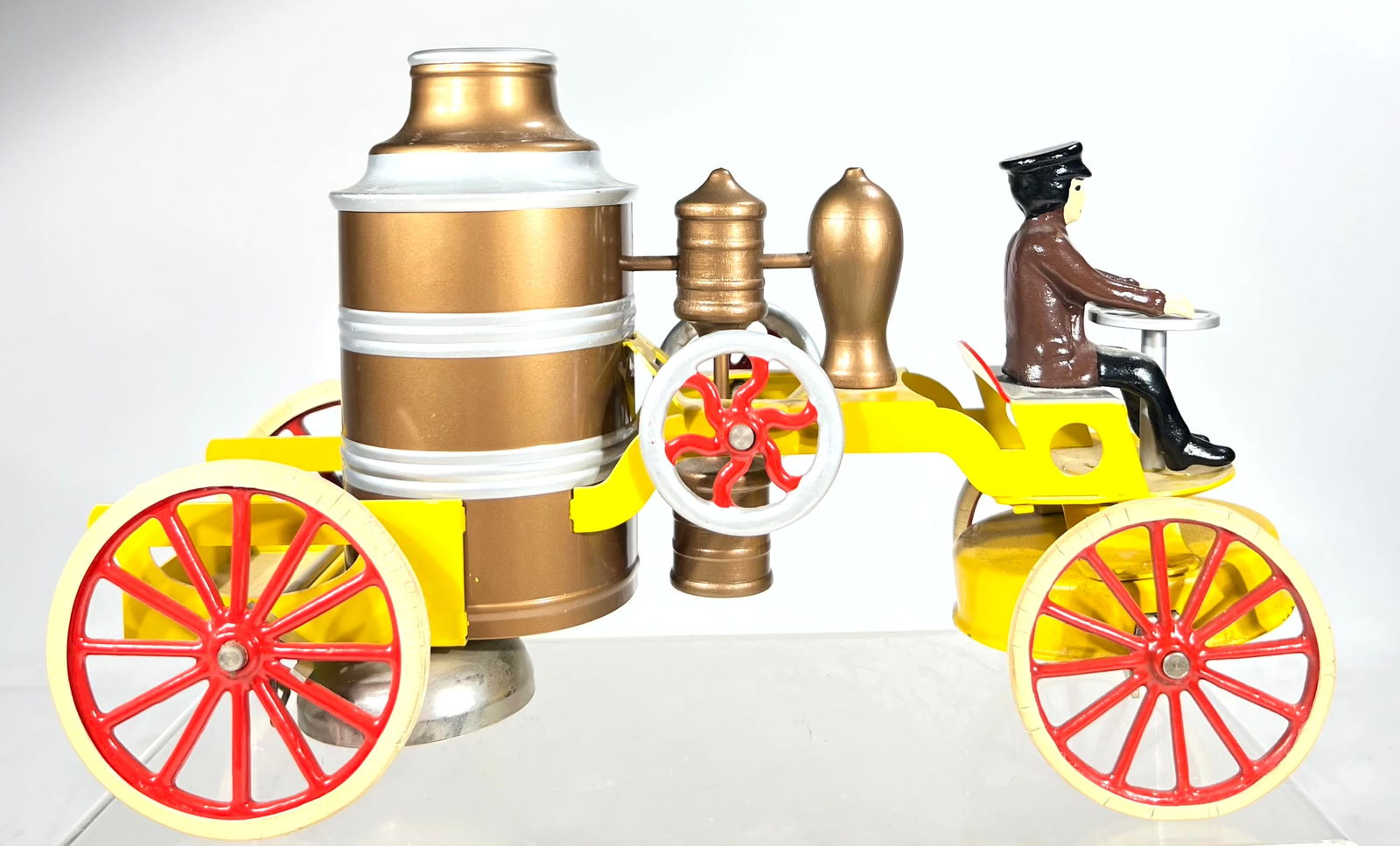 Contemporary Kingsbury Windup Tin Fire Pumper (1 of 3)