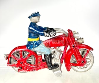 "State Police" Aluminum Motorcycle Toy