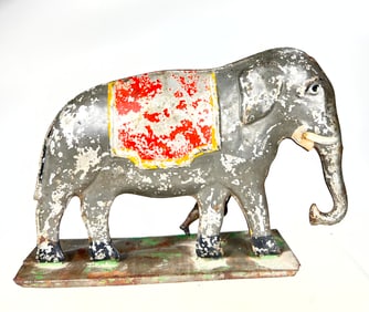 American Tin Elephant with Trainer Platform Toy