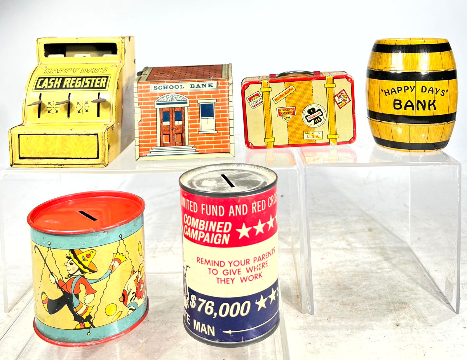 Lot of Tin Banks - Six (1 of 3)