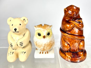 Three Animal Banks and One Paperweight