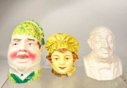 Three Ceramic Bust Banks