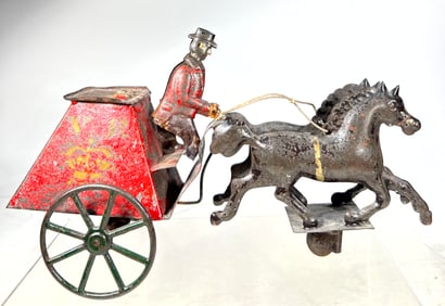 Two Horse American Tin Clockwork Grg