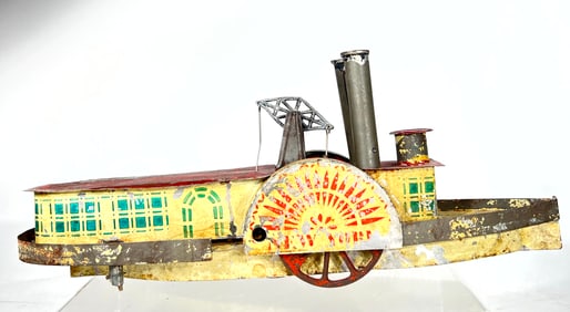 "New York" Paddlewheel Clockwork Tin Boat