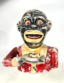 Jolly Man Mechanical Bank with String Bowtie