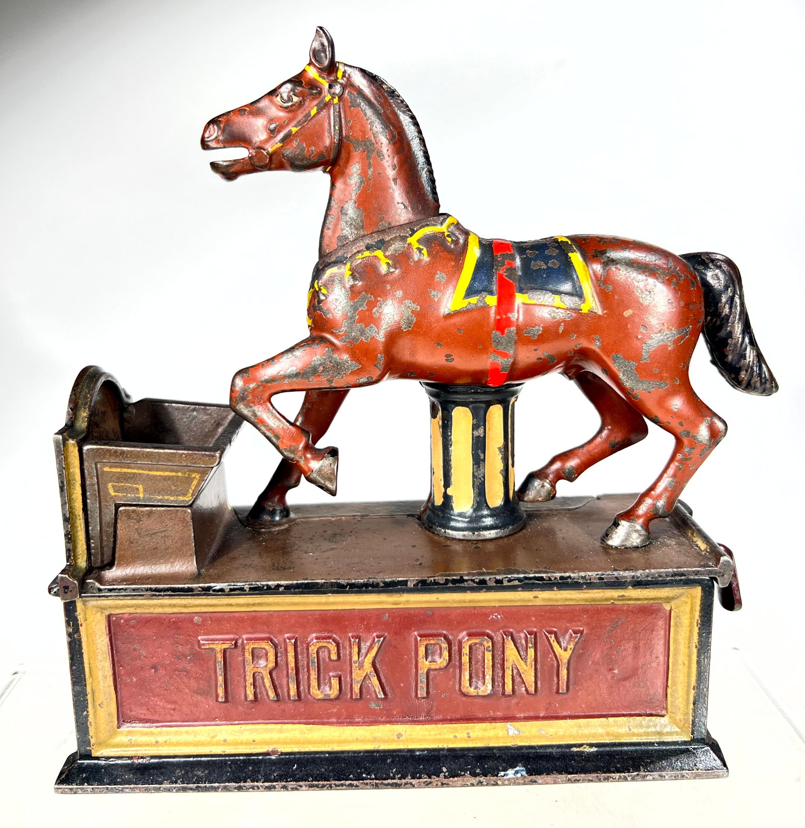 Trick Pony Cast Iron Mechanical Bank: Shepard Hardware Co. Buffalo, NY. 1885