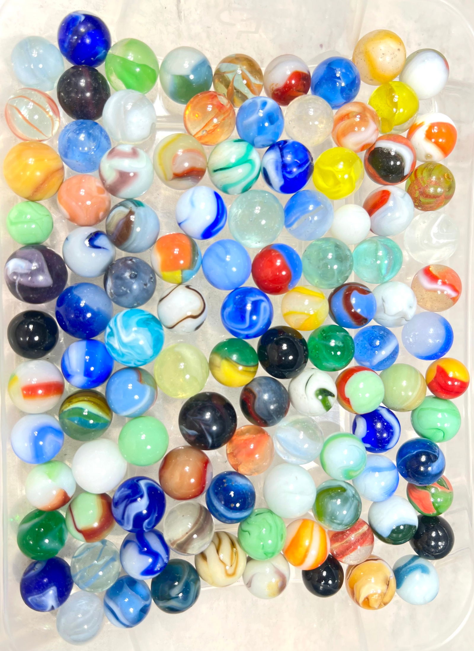 Assorted Machine-Made Marbles 100 in Total