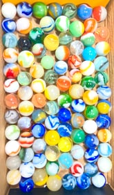 Assorted Machine-Made Marbles 100 in Total