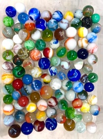 Assorted Machine-Made Marbles 100 in Total