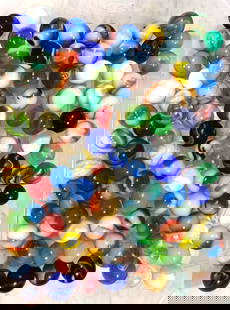 Assorted Machine-Made Marbles 100 in Total: American-1920 to 1950
