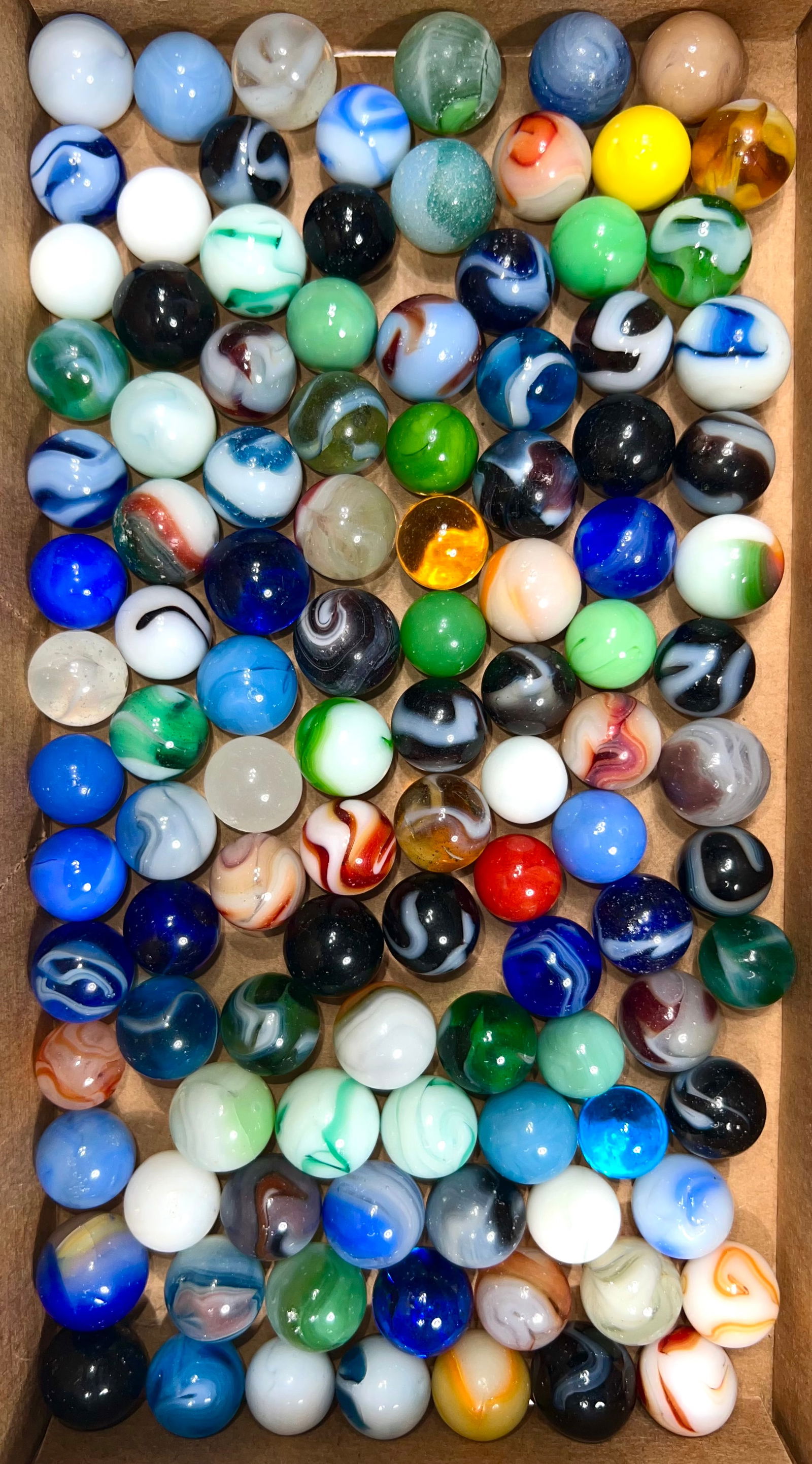 Assorted Machine Made Marbles 110 in Total (1 of 1)