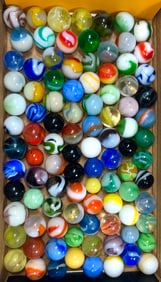Assorted Machine-Made Marbles 106 in Total