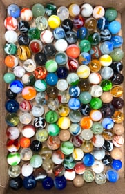 Assorted Machine-Made Marbles 140 in Total