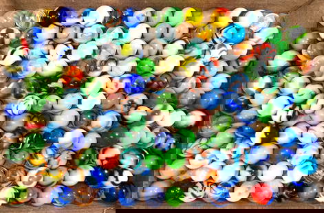 Assorted Machine-Made Marbles 140 in Total: American- 1920 to 1950
