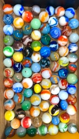 Assorted Machine-Made Marbles 106 in Total