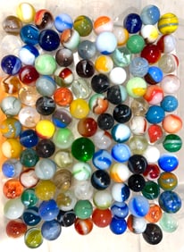 Assorted Machine-Made Marbles 101 in Total