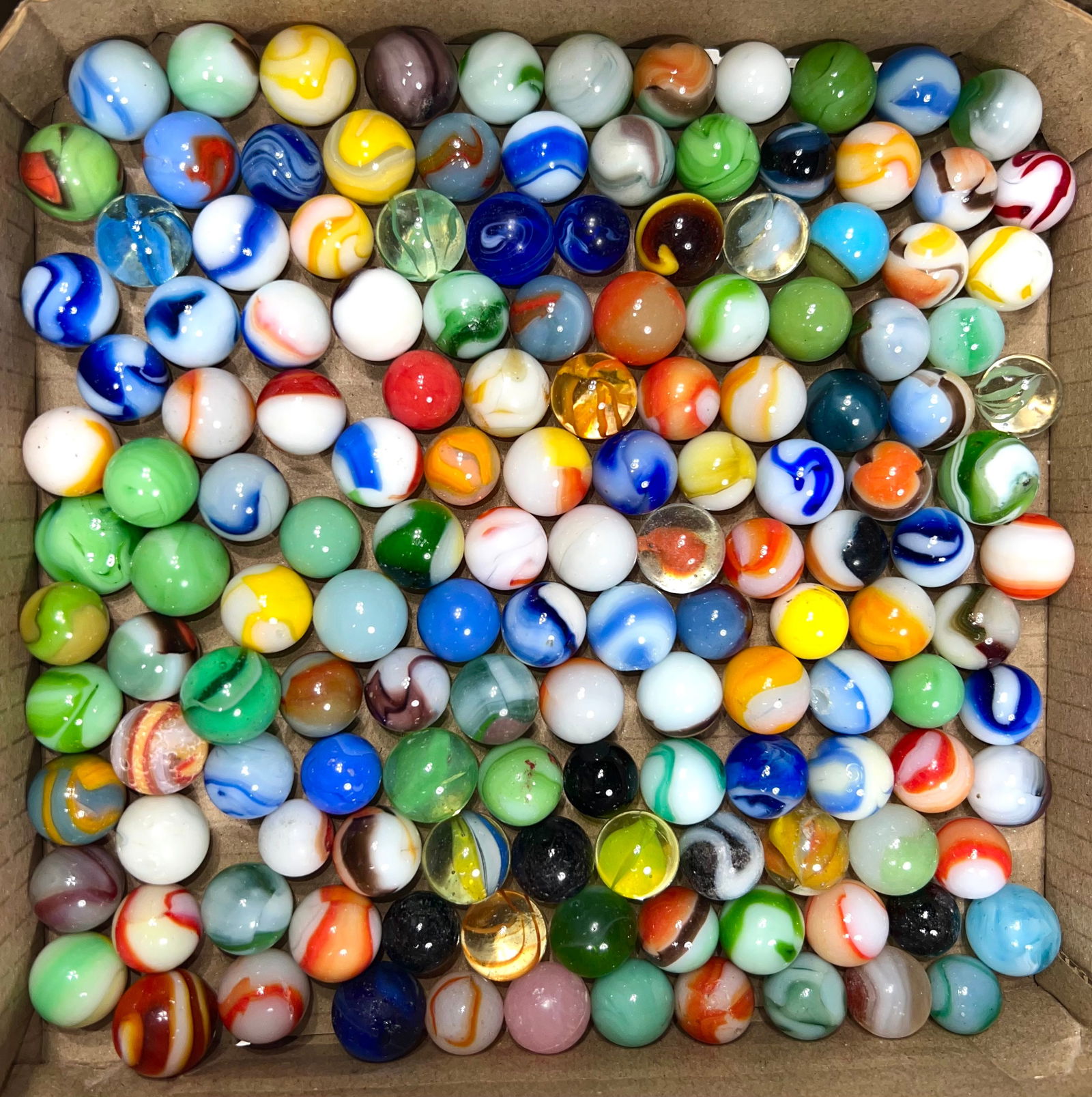 Assorted Machine-Made Marbles 144 in Total (1 of 1)