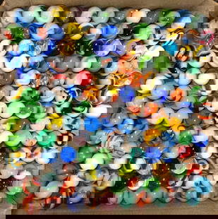 Assorted Machine-Made Marbles 144 in Total: American- 1920 to 1950