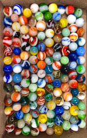 Assorted Machine-Made Marbles 140 in Total