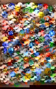 Assorted Machine-Made Marbles 140 in Total: American- 1920 to 1950