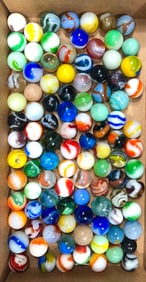 Assorted Machine-Made Marbles 110 in Total