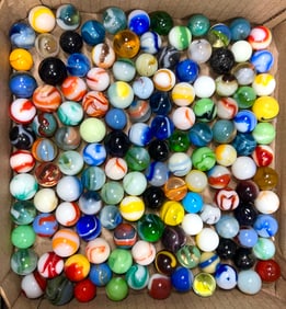 Assorted Machine-Made Marbles 140 in Total