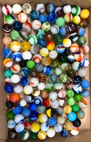 Assorted Machine-Made Marbles 140 in Total