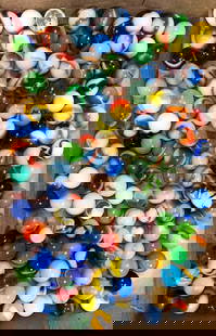 Assorted Machine-Made Marbles 140 in Total: American- 1920 to 1950