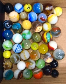 Assorted Machine-Made Marbles  43 in Total