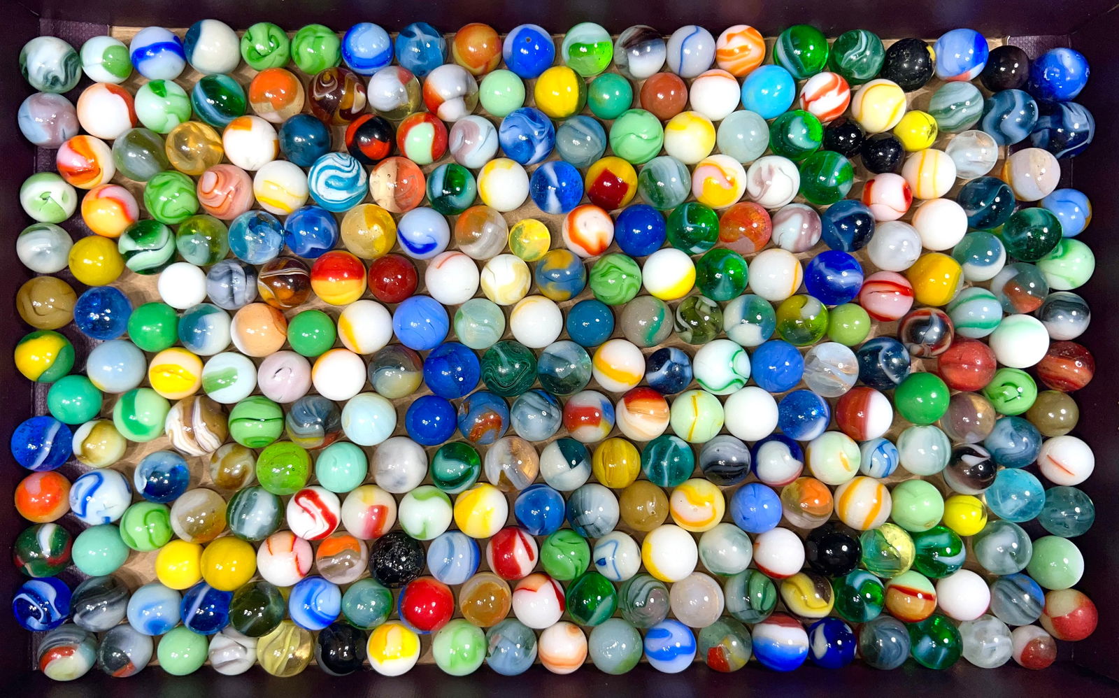 Assorted Machine-Made Marbles 270 in Total (1 of 1)