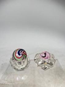 Two Solid Core Swirl Marbles